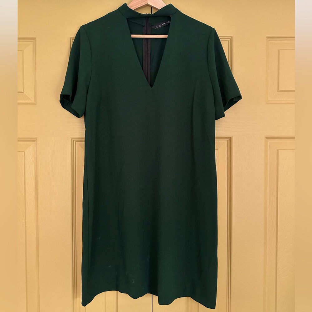 Zara Green V-Neck Cutout Dress